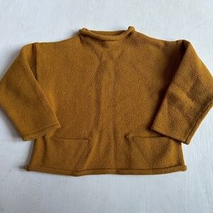 Zara Mustard Yellow Knit Mock Neck Sweater